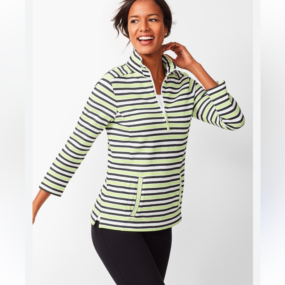 T by Talbots Striped Half‎ zip pullover- worn about 3x